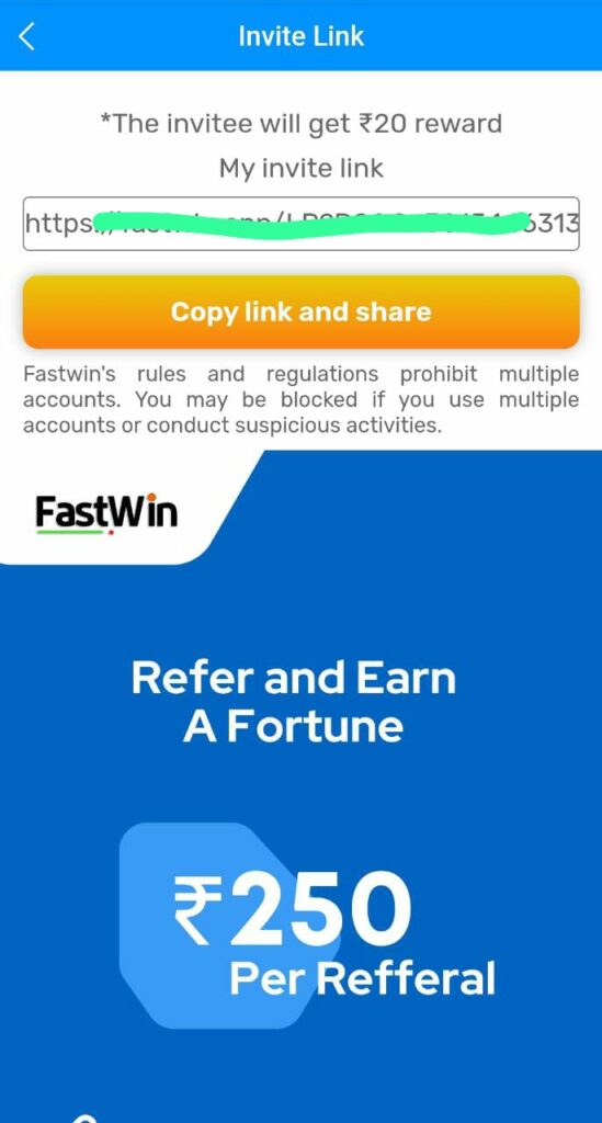 fastwin Invite Code